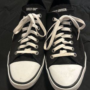 Harley Davidson Shoes Roarke Canvas Low-Top Sneakers Black 10 #327